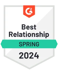 G2 Best Relationship Spring 2024 Badge