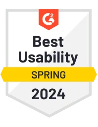 G2 Best Usability Spring 2024 Badge